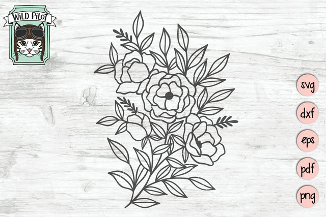 Wild Flowers Bouquet SVG Cut File SVG Wild Pilot 