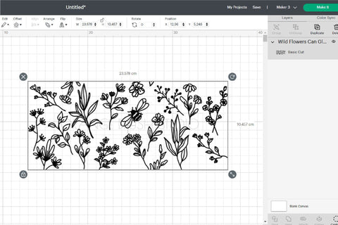 Wild Flowers Can Glass Wrap SVG | Summer Libbey Glass SVG SVG OrangeBrushStudio 