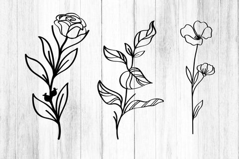 Wild Flowers Paper Craft SVG Bundle SVG Regulrcrative 