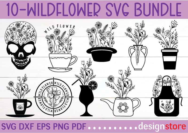 Wild Flowers Svg Bundle SVG designstore 