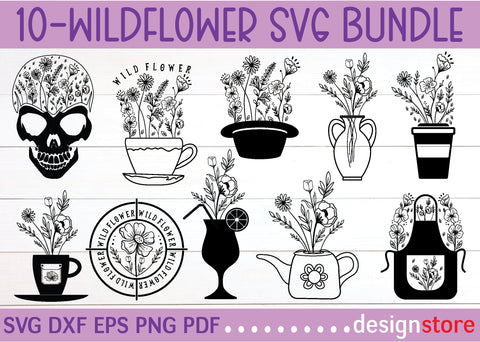 Wild Flowers Svg Bundle SVG designstore 