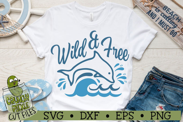 Wild Free Dolphin SVG Cut File SVG Crunchy Pickle 