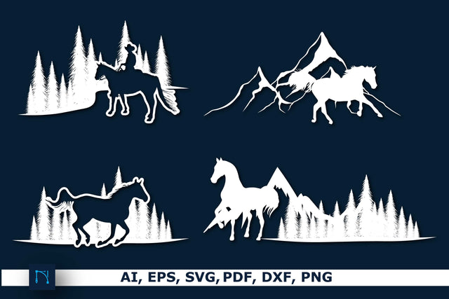 Wild Horse SVG Laser Cut Files Bundle SVG MD JOYNAL ABDIN 