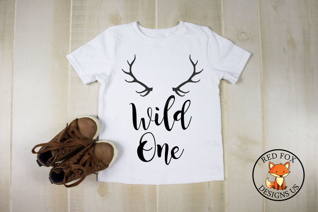 Wild One SVG | Antlers SVG | 1st Birthday Svg SVG RedFoxDesignsUS 