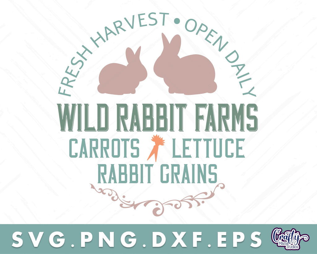 Wild Rabbit Farms | Round Easter Svg | Door Hanger Svg - So Fontsy