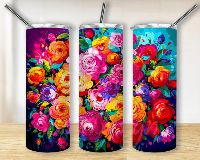 Wild Roses 20oz Skinny Tumbler Png, Watercolor Floral Tumbler, Wild Roses Vinyl Tumbler Designs, Flower Lover Tumbler, Roses, Flower, Wild Tumbler Sublimation BouDesign 