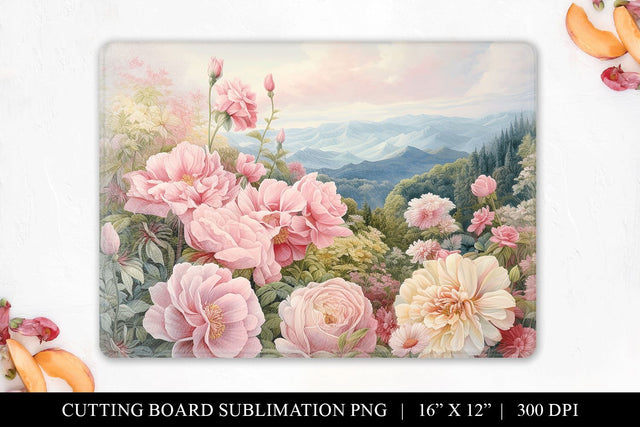 Wild Roses In Bloom Landscape Chopping Board Sublimation Sublimation BijouBay 