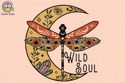 Wild Soul Moon And Dragonfly Sublimation Sublimation LAM HOANG THUY 