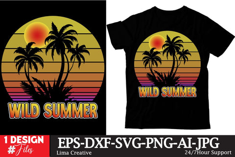 Wild Summer Retro Sunset ,Summer Sublimation ,Summer Retro Vintage T-shirt DEsign,SUmmer SVG ,Summer Rtero T-shirt DEsign BUndle Sublimation Insomnia Std 