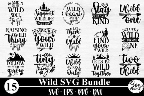 Wild SVG Bundle, Wild Quotes svg, Wild Funny svg, Wild Saying svg, Wild Png, Wild Tshirt svg, Wild and Free svg SVG Svgcraft 