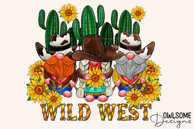 Wild West Gnomes Sublimation PNG Sublimation Owlsome.Designs 
