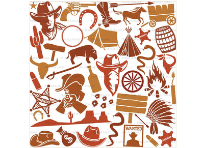 Wild west icons background SVG TribaliumArtSF 