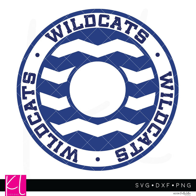 Wildcats Chevron Monogram Frame SVG Kelly Lollar Designs 