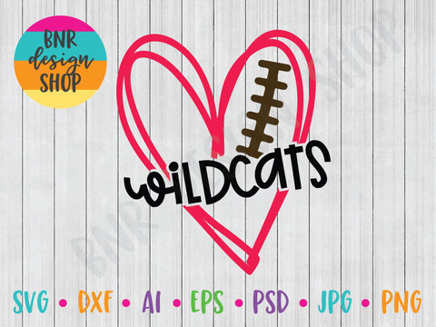 Wildcats Football SVG SVG BNRDesignShop 