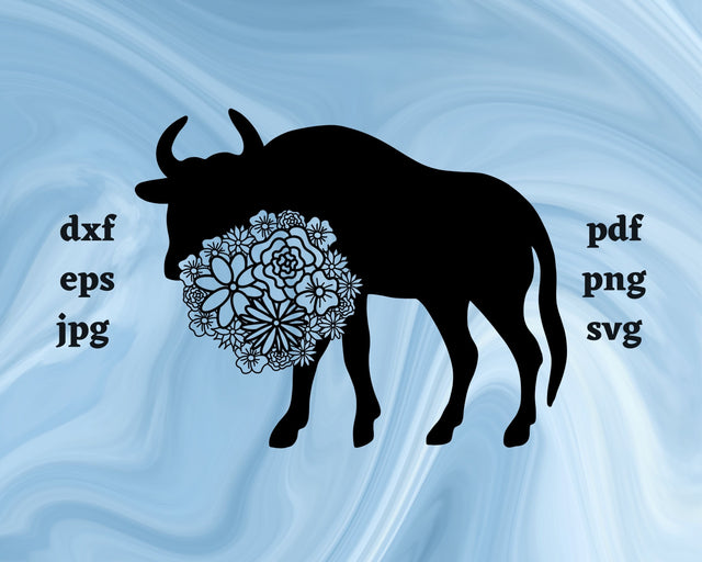 Wildebeest Mandala SVG Cut File SVG Northern Light SVG 