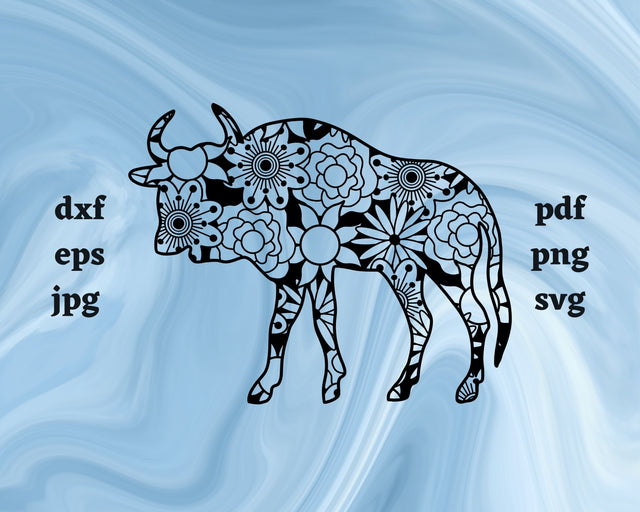 Wildebeest Mandala SVG Cut File SVG Northern Light SVG 