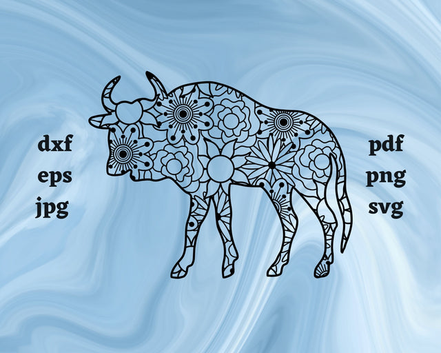 Wildebeest Mandala SVG Cut File SVG Northern Light SVG 