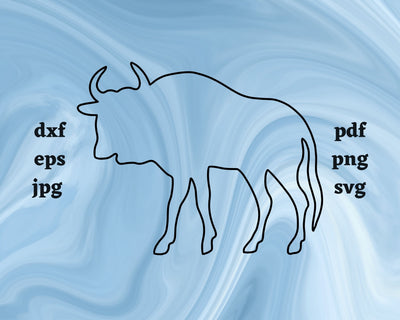 Wildebeest Outline SVG Cut File SVG Northern Light SVG 