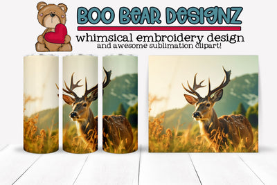 Wilderness Deer tumbler wrap Sublimation Boo Bear Designz 
