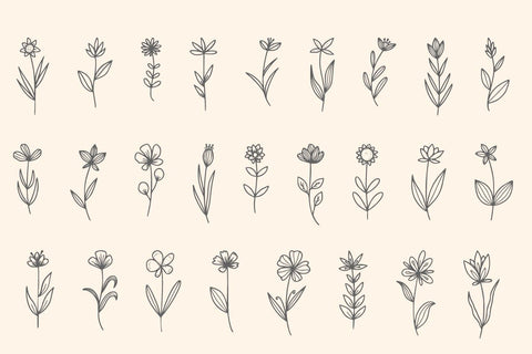 Wildflow - a Floral DIngbat Font Masyafi Studio 