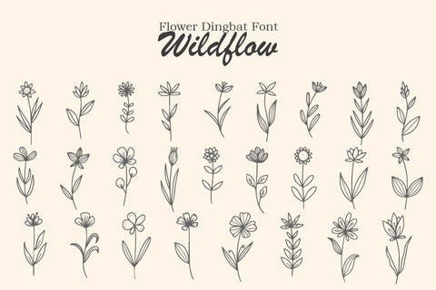 Wildflow - a Floral DIngbat Font Masyafi Studio 