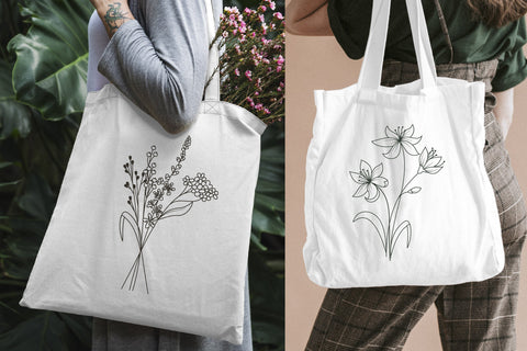 Wildflower And Leaves Svg Bundle, Botanical Clipart, Flowers SVG Yuliya 