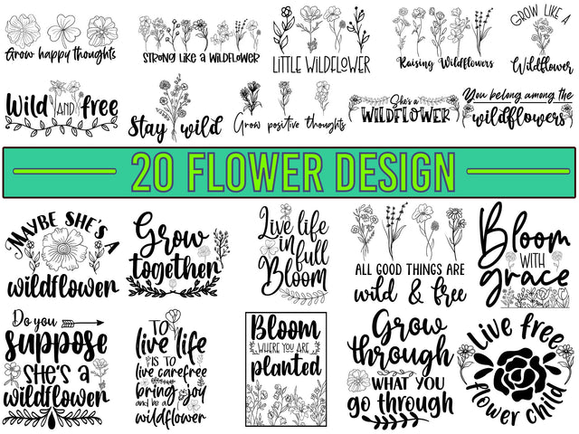 Wildflower Bundle SVG design SVG Alihossainbd 
