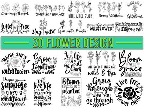 Wildflower Bundle SVG design SVG Alihossainbd 