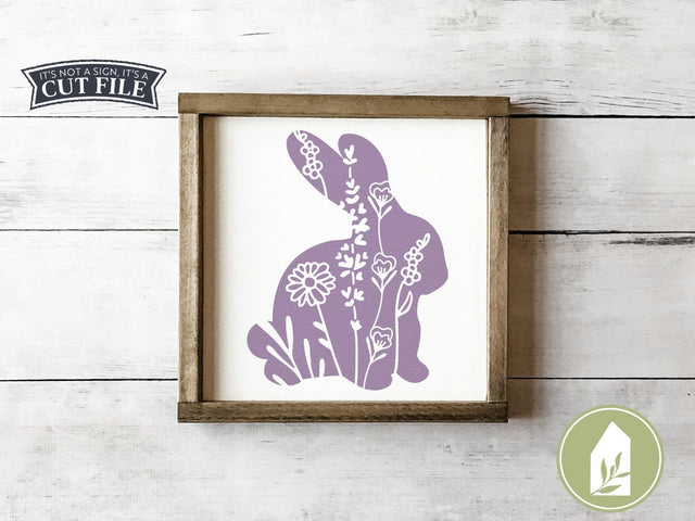 Wildflower Bunny SVG | Spring Rabbit SVG | Farmhouse Easter SVG Files SVG LilleJuniper 