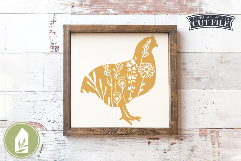 Wildflower Chicken SVG | Farmhouse Wood Sign SVG SVG LilleJuniper 