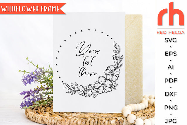 Wildflower Frame SVG - Flower Wreath Cut File SVG RedHelgaArt 