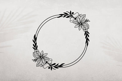 Wildflower Frame SVG Flower Wreath SVG dapiyupi store 