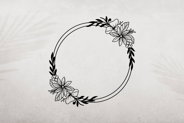 Wildflower Frame SVG Flower Wreath SVG dapiyupi store 