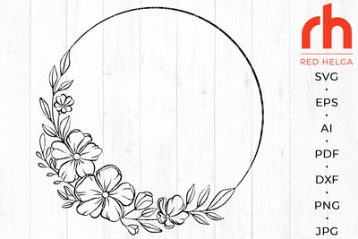 Wildflower frame svg - Flower wreath svg - Floral wedding monogram SVG RedHelgaArt 