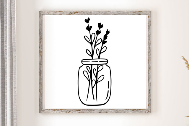 Wildflower In Mason Jar SVG Cut File SVG dapiyupi store 