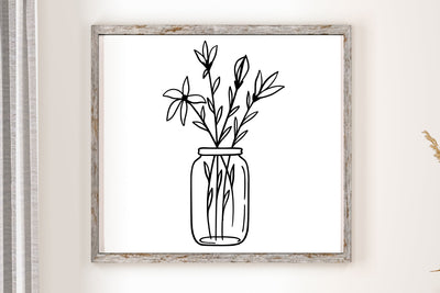 Wildflower In Mason Jar SVG Cut File SVG dapiyupi store 