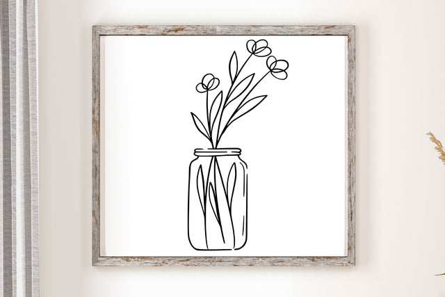 Wildflower In Mason Jar SVG Cut File SVG dapiyupi store 