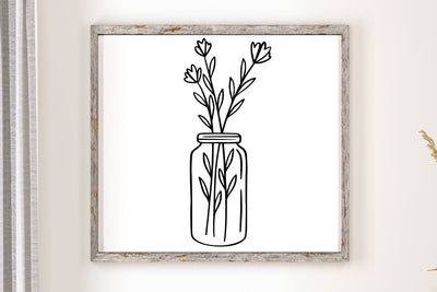 Wildflower In Mason Jar SVG Cut File SVG dapiyupi store 