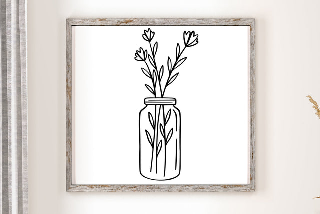 Wildflower In Mason Jar SVG Cut File SVG dapiyupi store 