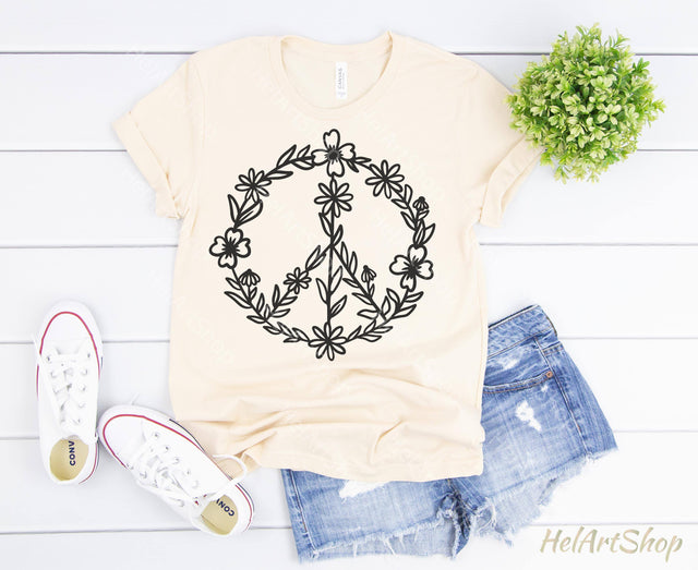 Wildflower peace sign svg SVG _HelArtShop_ 