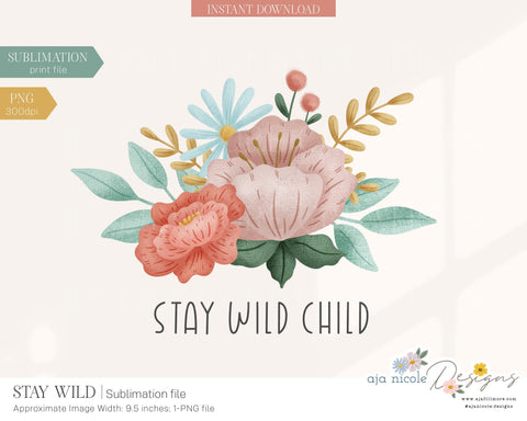 Wildflower Sublimation File Sublimation Aja Nicole Designs 