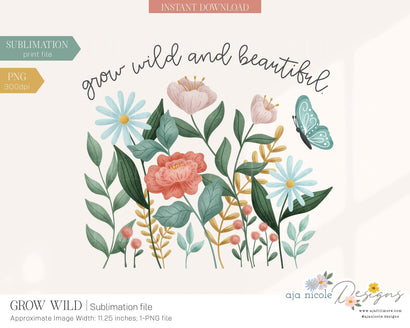 Wildflower Sublimation File Sublimation Aja Nicole Designs 