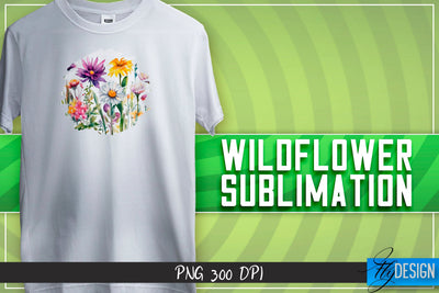 Wildflower Sublimation | Happy Design | T-shirt Design Sublimation Fly Design 
