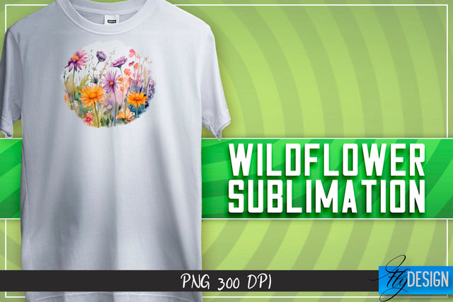 Wildflower Sublimation | Happy Design | T-shirt Design Sublimation Fly Design 
