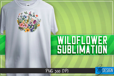 Wildflower Sublimation | Happy Design | T-shirt Design Sublimation Fly Design 