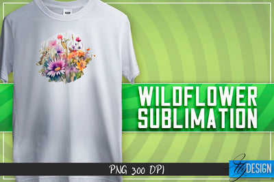 Wildflower Sublimation | Happy Design | T-shirt Design Sublimation Fly Design 