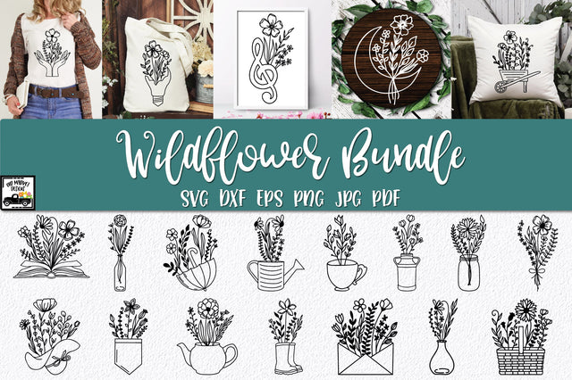 Wildflower SVG Bundle - 20 Flower Files SVG Old Market 