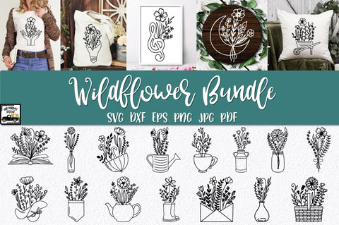 Wildflower SVG Bundle - 20 Flower Files SVG Old Market 