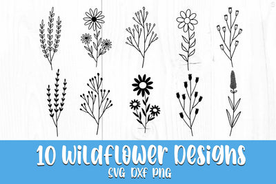 Wildflower Svg Bundle, Botanical svg, Floral Svg, Flower Svg SVG Litke Designs 
