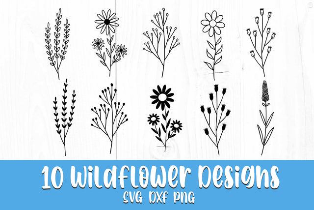 Wildflower Svg Bundle, Botanical svg, Floral Svg, Flower Svg SVG Litke Designs 